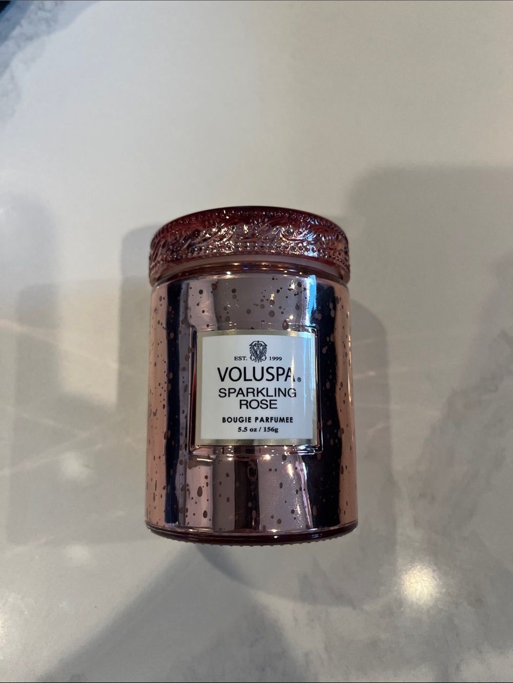Voluspa Sparkling Rose Candle - Rose Metallic Finish 5.5 oz